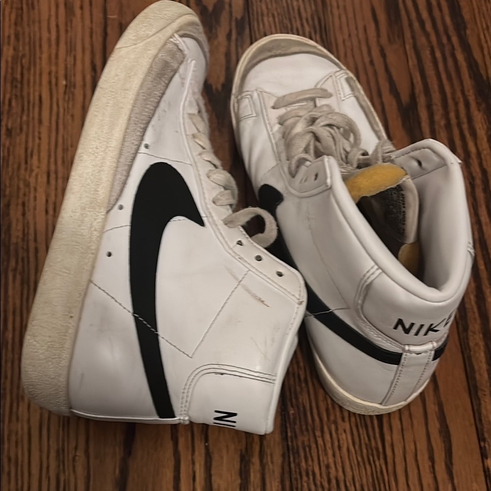 Nike White and Black High-Top Sneakers